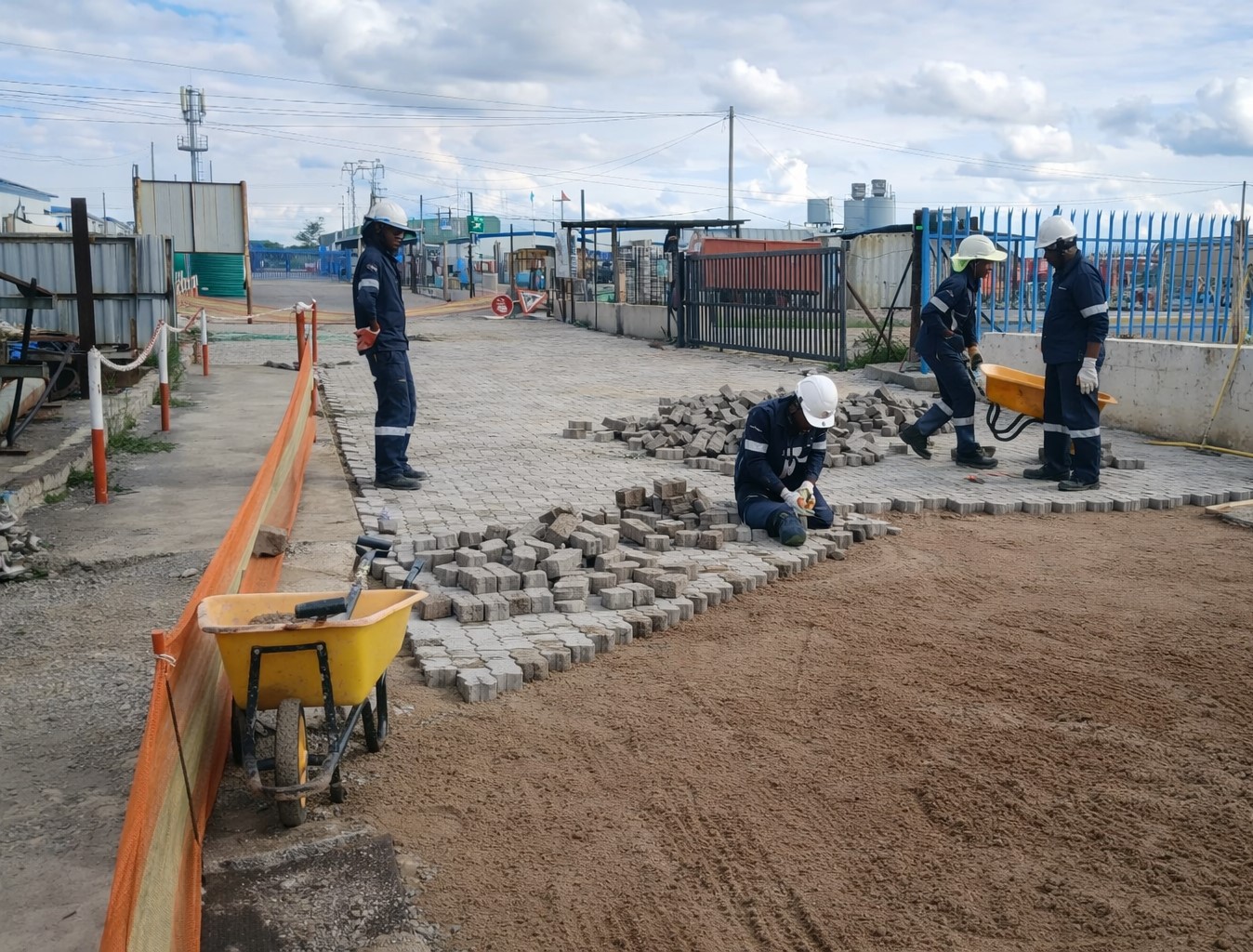 Paving and corporate facility water link installations
